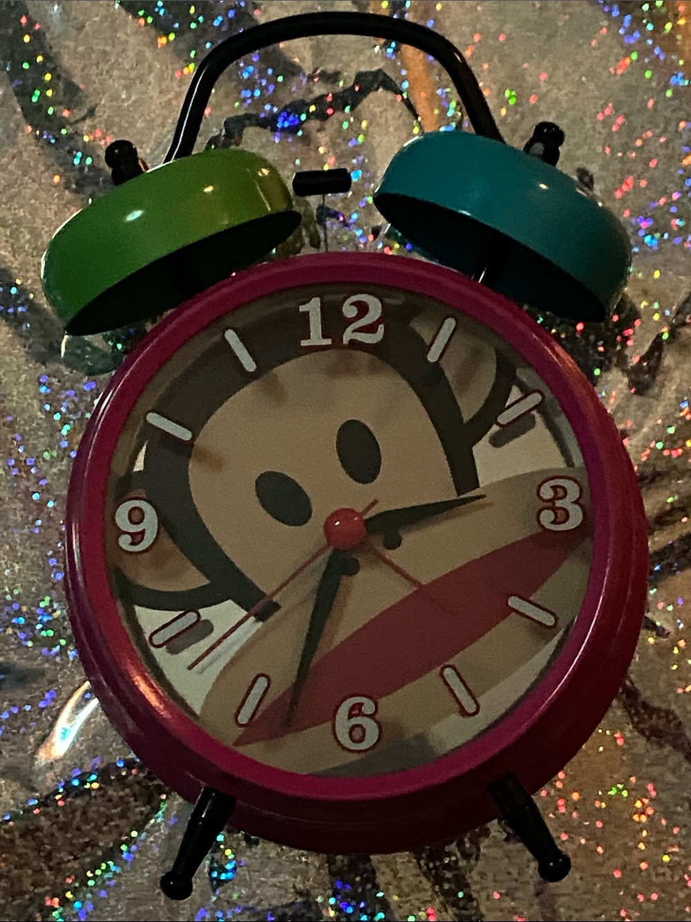 Y2K Paul Frank Julius The Monkey Retro Bell Alarm Clock - Pink, Green & Blue ⏰🐵💖